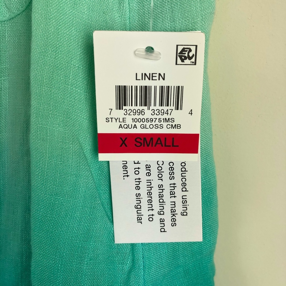 Charter Club Linen Sleeveless Button Up Shirt XS - Picture 4 of 5